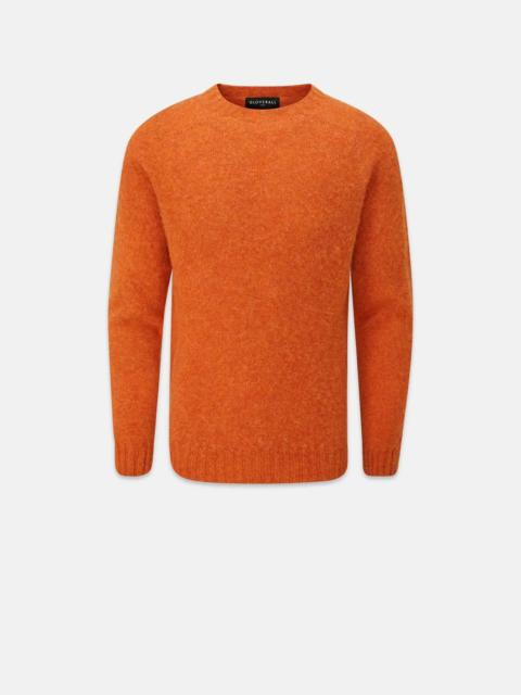 Men's Oxford Brushed Lambswool Jumper Orange