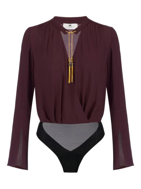 Georgette jewel-detail bodysuit