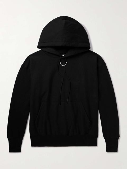 Logo-Print Embroidered Cotton-Blend Jersey Hoodie