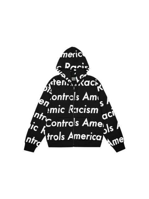Denim Tears x Arthur Raja Systemic Racism Controls America Zip Up Hoodie Black