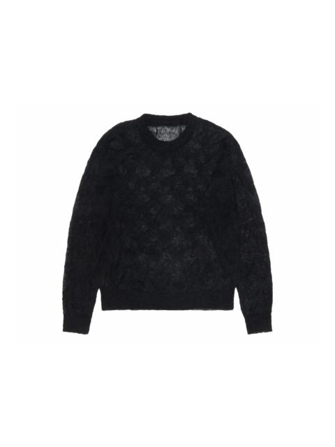 Stussy Loose Knit Cross Cable Sweater Black