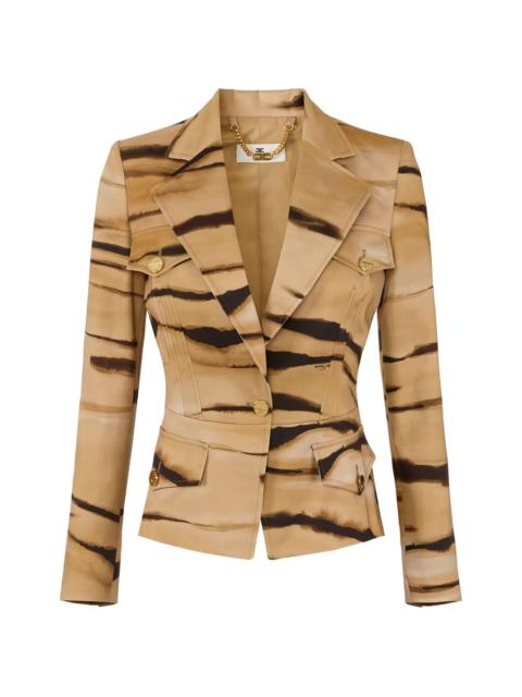 tiger-print blazer