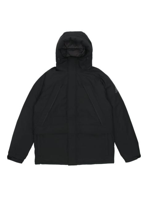 adidas Stay Warm Outdoor Sports Zipper hooded down Jacket Black GK0667