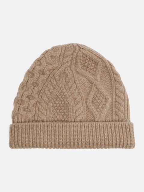 Cable-knit cashmere beanie