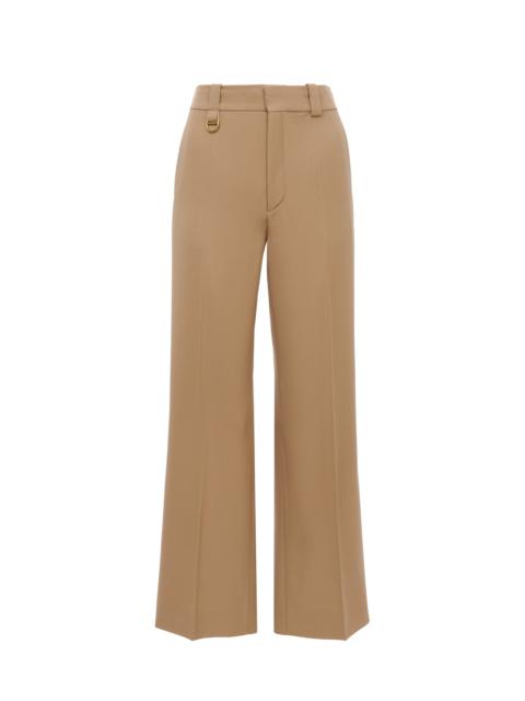 CROPPED TAILORED PANTS IN WOOL GRAIN DE POUDRE