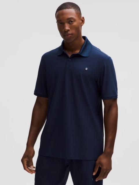 UV-Protective Striped Mesh Tennis Polo Shirt