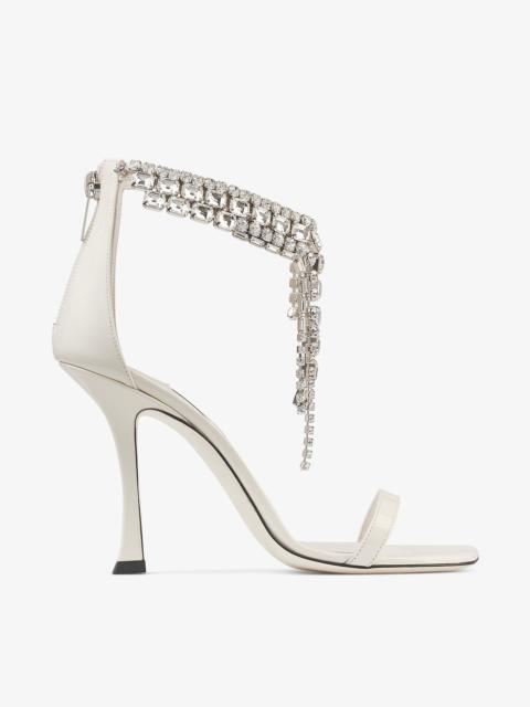 Verity Sandal 100
Latte Patent Leather Crystal Sandals