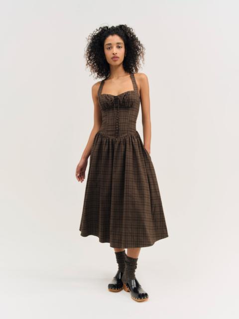 University Plaid Midi Dress