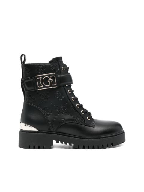 40mm Oranda 4G Peony logo-debossed combat boots