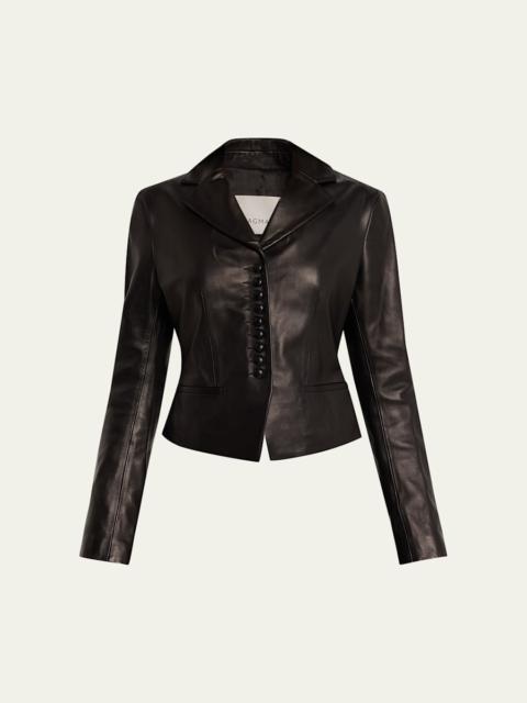 Slim Lambskin Leather Blazer