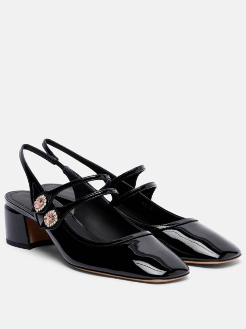 Milly patent leather slingback pumps