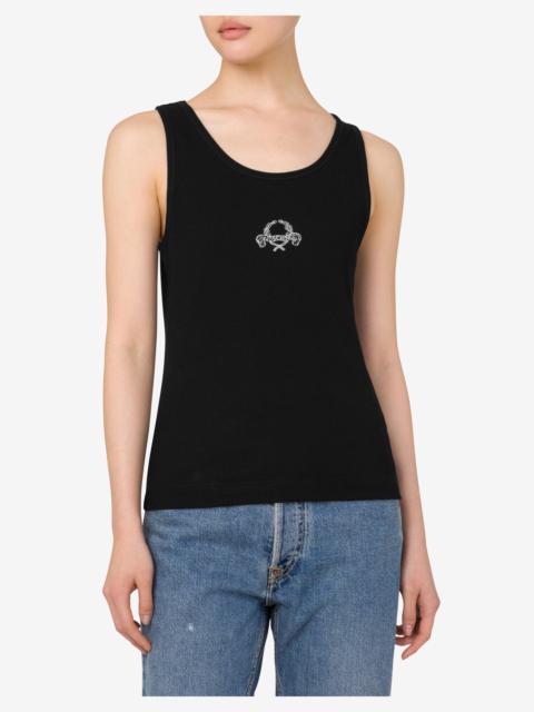 STRETCH COTTON TANK TOP LAUREL CROWN LOGO
