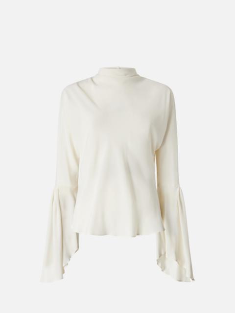 CREPE DE CHINE BLOUSE WITH REAR NECKLINE