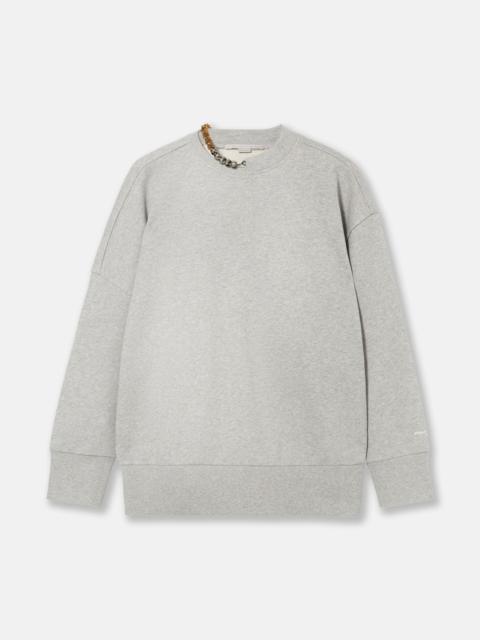 Chain-Embellished Sweatshirt