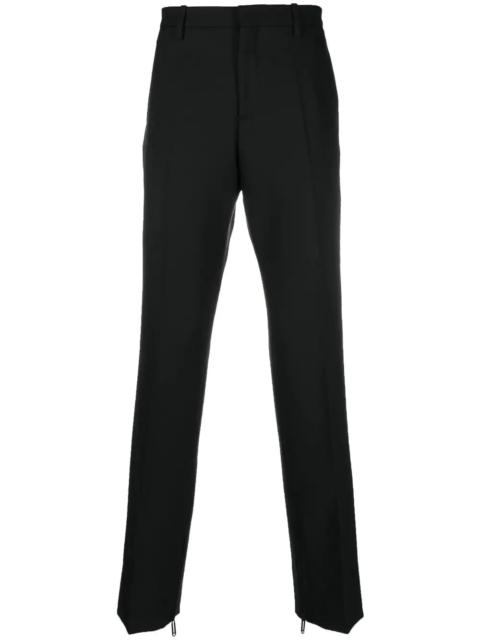 paperclip-detail straight-leg trousers