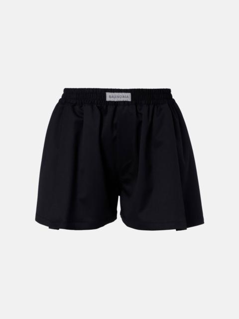 Logo wool-blend shorts