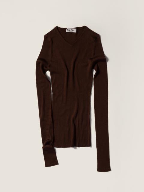 Silk V-neck sweater
