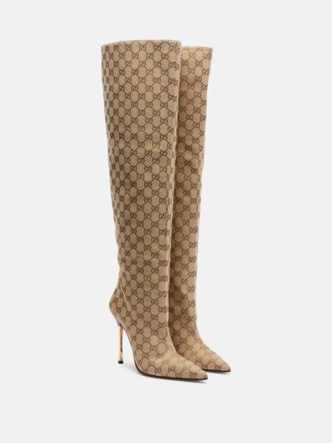 Bombshell GG Canvas over-the-knee boots