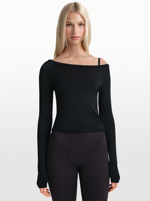 NikeSKIMS Stretch Knit Women's Off-Shoulder Long-Sleeve Top