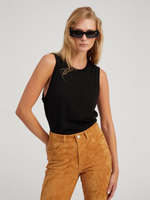 BLACK COTTON MUSCLE TEE