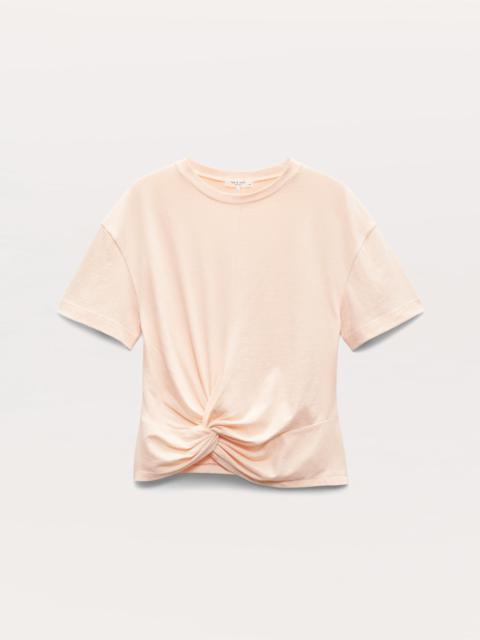 Mica Twist-Detail Draped Cotton T-Shirt