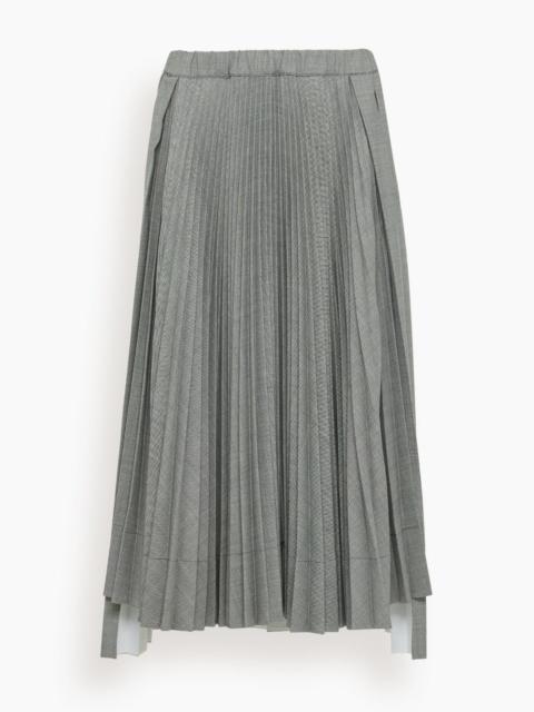 Pleated Skirt in Black Melange