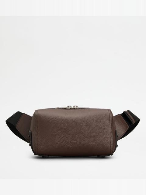 CROSSBODY BAG IN LEATHER MINI - BROWN