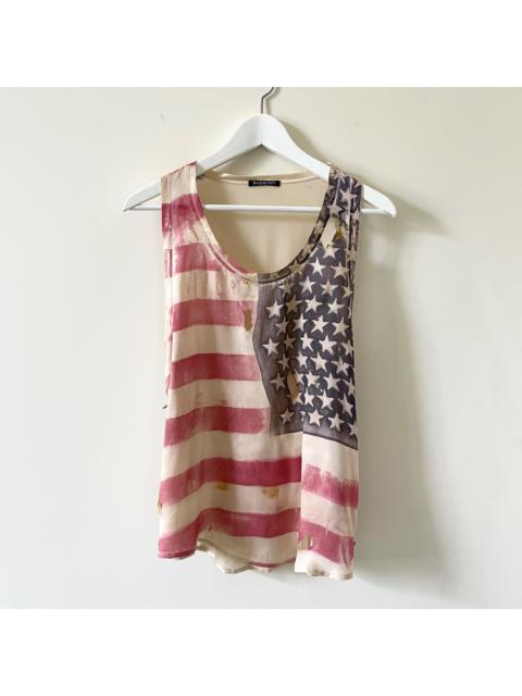 Balmain Balmaim trashed American Flag Tank Top | avviivva | REVERSIBLE