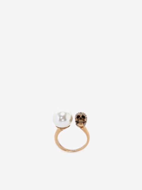 Pearl-like Skull Ring