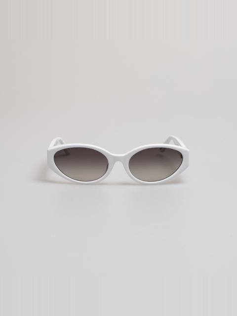 Lyra Oval Sunglasses in White