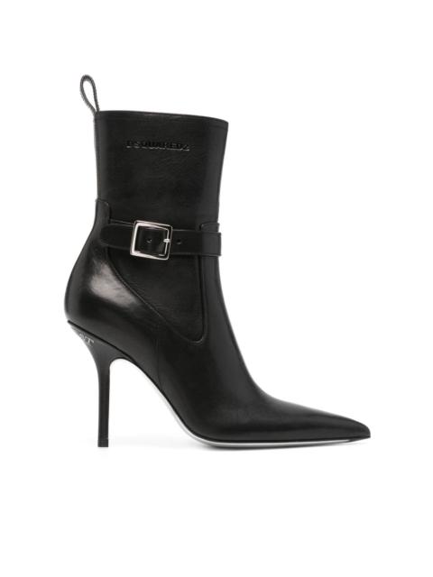 Distressed 120mm leather boots