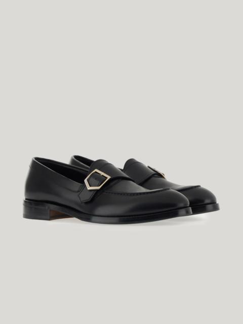 BLACK BUFFED CALFSKIN LOAFERS