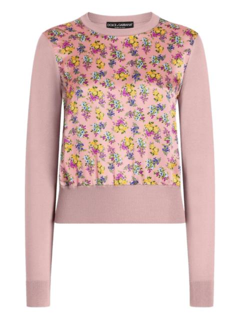 floral-print sweater