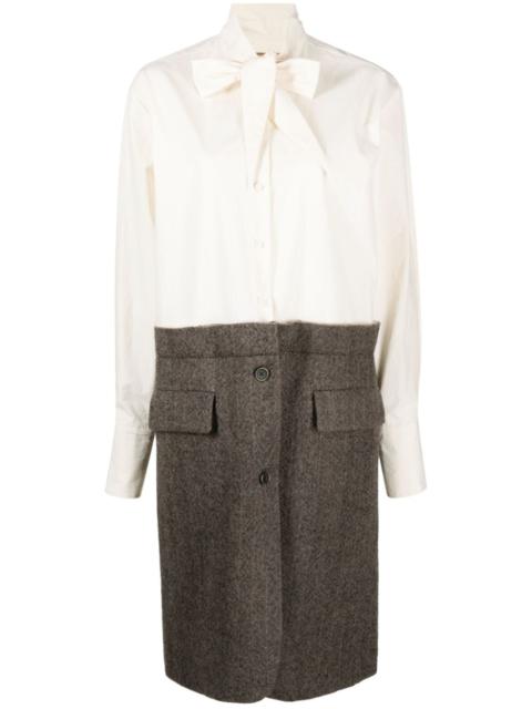 long-sleeve shirt midi dress