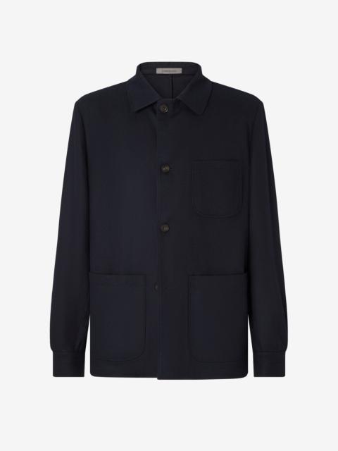 Unlined blue virgin wool jacket