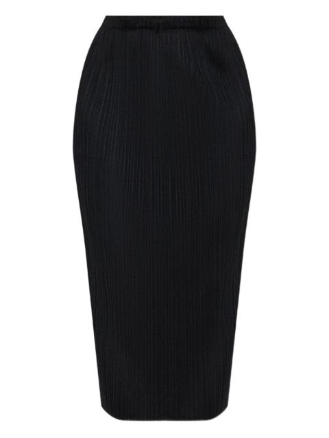 pleated midi skirt