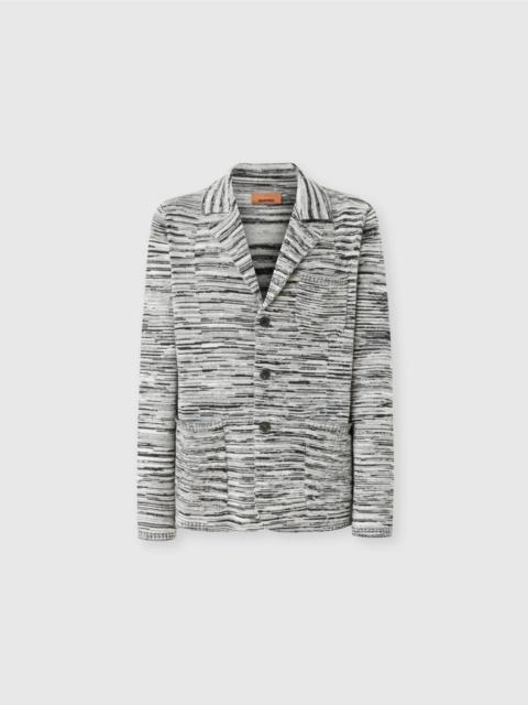 Deconstructed mélange cashmere blazer