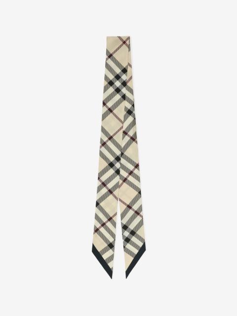 Skinny Check Silk Scarf