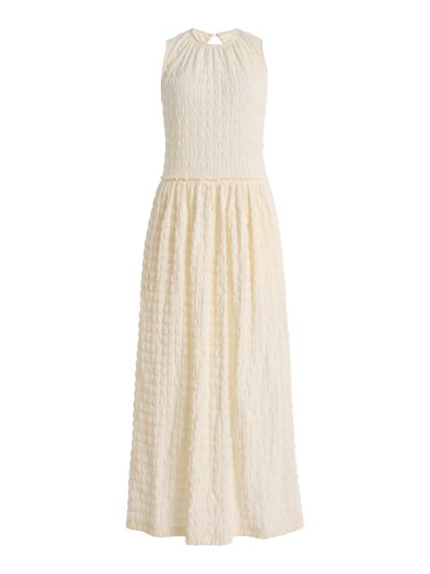 Zoira Textured Midi Dress white