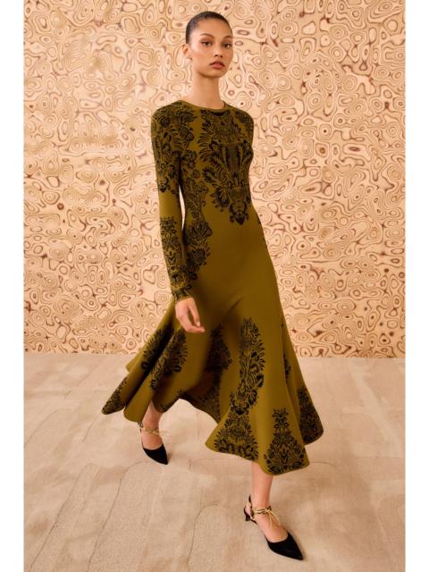 Callista Long Sleeve Jacquard Dress