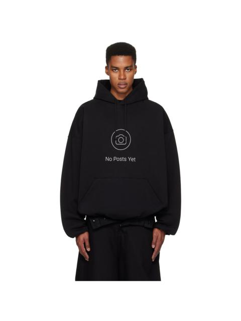 Black 'No Posts' Cropped Boxy Hoodie