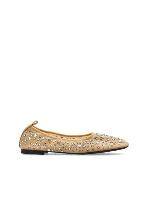 crystal embellished ballerina shoes