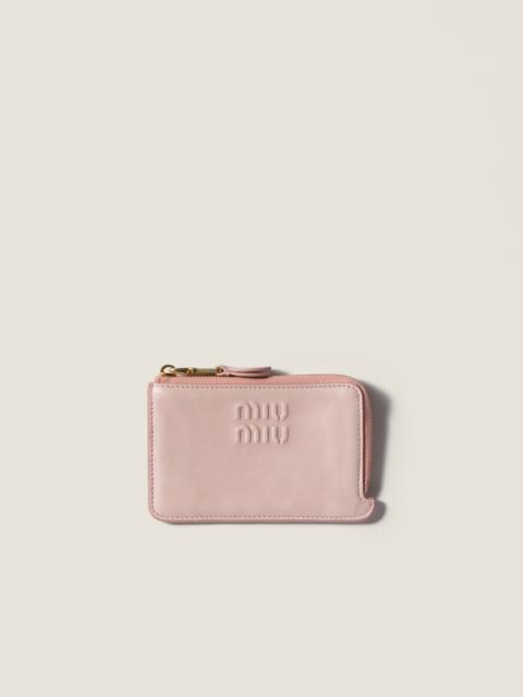 Nappa leather envelope card holder
