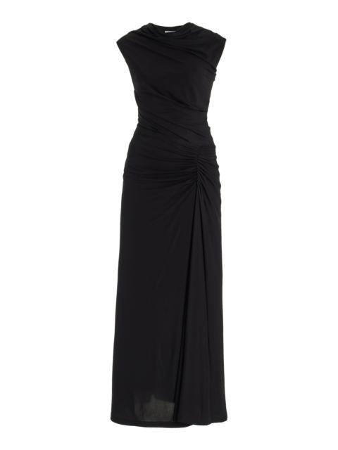 Acacia Draped Jersey Maxi Dress black