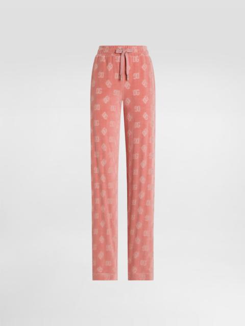 Jacquard chenille jogging pants with DG logo