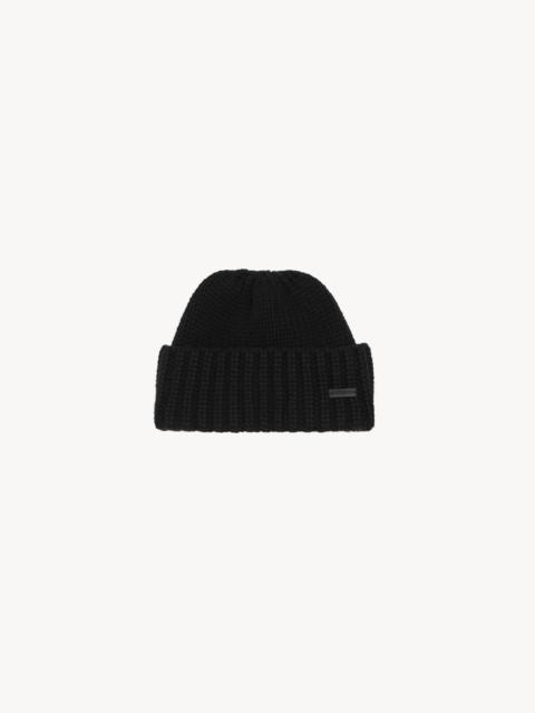KNITTED CUFFED BEANIE IN CASHMERE