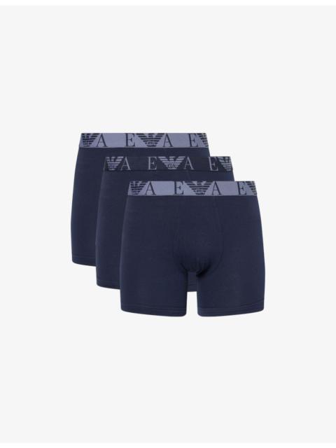 Monogram-Logo Pack Of Three Cotton-Jersey Boxers