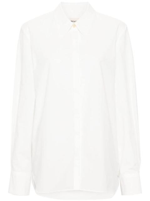 pointed-collar cotton shirt