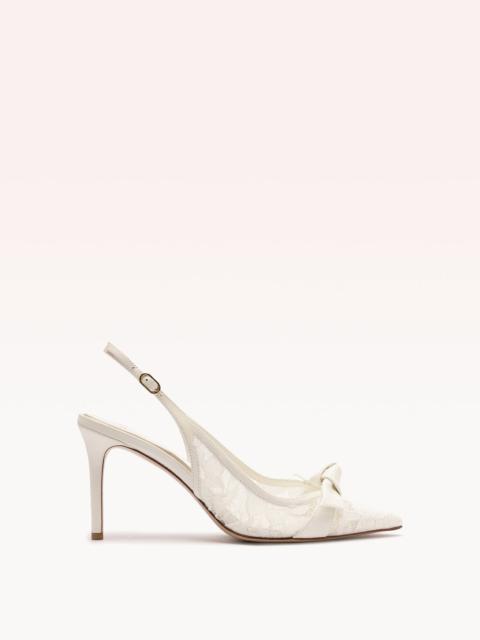 CLARITA CLASSIC SLINGBACK 85 PIZZO OFF WHITE