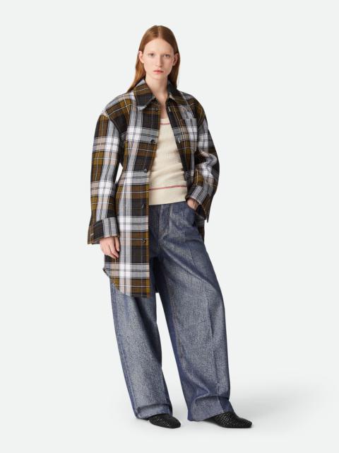 Structured Cotton Check Coat
